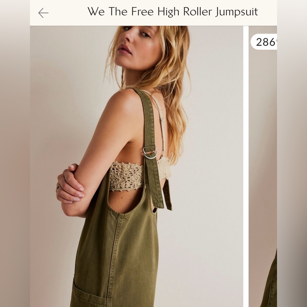 We the Free High Roller Jumpsuit Moss Stone XS